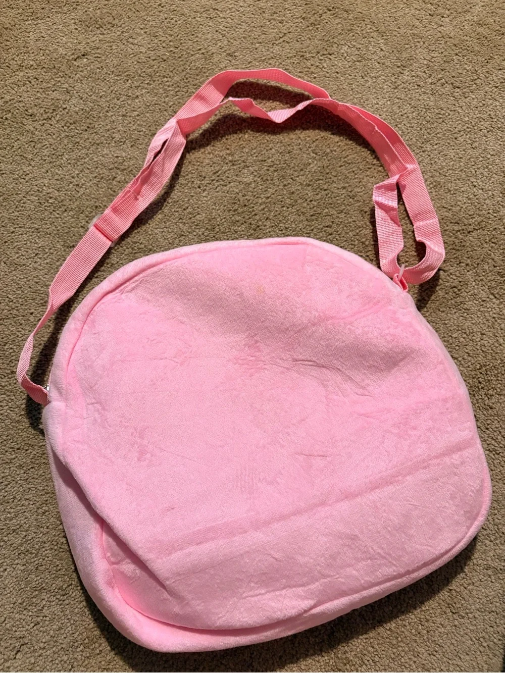 Plush Pink and White Kitty Crossbody Bag for Kids